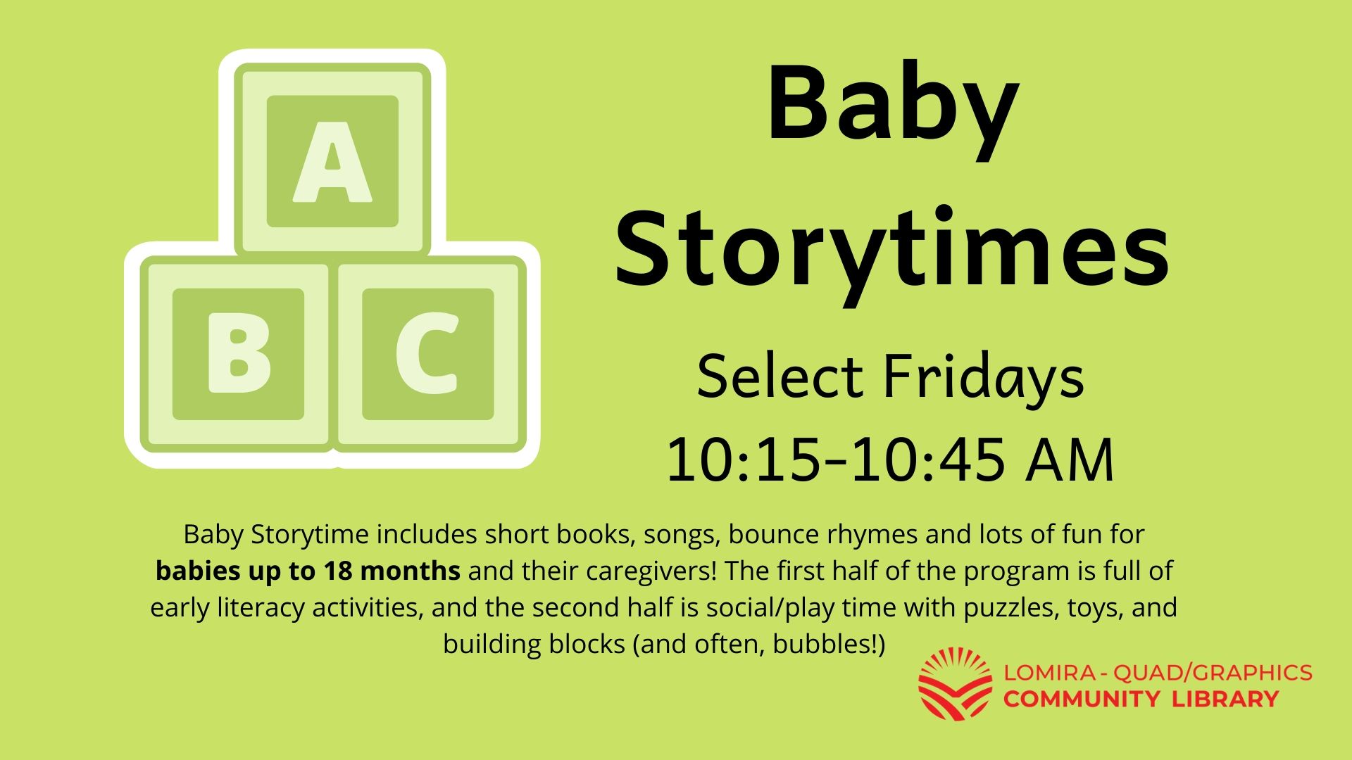 2020 Winter Spring Baby Storytimes Lomira Quad/Graphics Community Library
